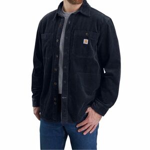 Carhartt LOOSE FIT HEAVYWEIGHT CORDUROY JERSEY-LINED Shirt Navy Size Small